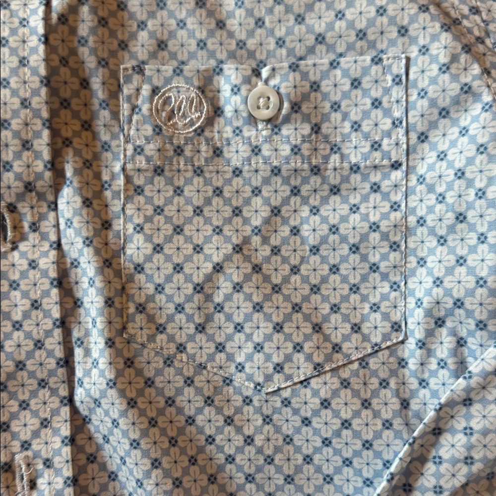 Wrangler Kids Blue and White Button Down Shirt Bundle Of 2 - Picture 7 of 11